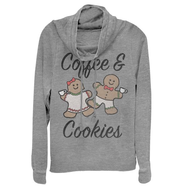 Junior_s CHIN UP Christmas Coffee and Cookies Cowl Neck Sweatshirt