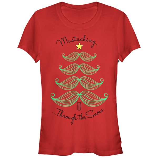 Junior_s CHIN UP Christmas Mustache Tree T-Shirt