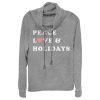 Junior_s CHIN UP Christmas Peace & Love Cowl Neck Sweatshirt