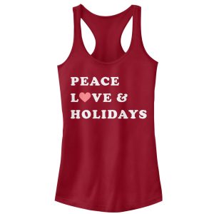 Junior_s CHIN UP Christmas Peace & Love Racerback Tank Top