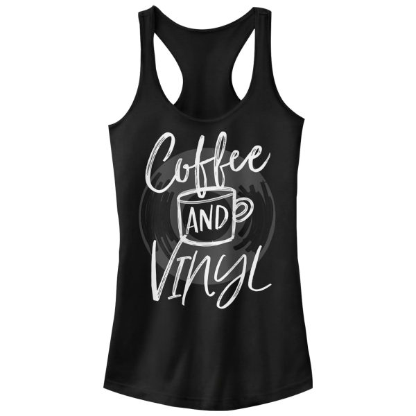 Junior_s CHIN UP Coffee and Vinyl Racerback Tank Top