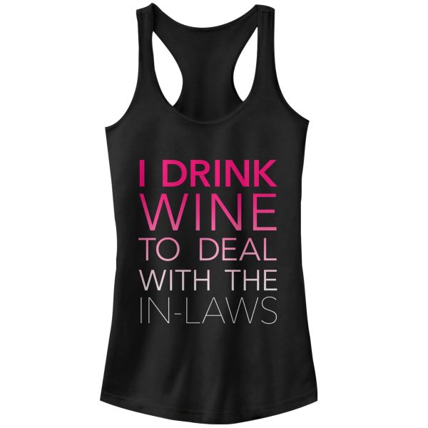 Junior_s CHIN UP Drink Wine for In-Laws Racerback Tank Top