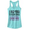 Junior_s CHIN UP Drink Wine in Yoga Pants Racerback Tank Top