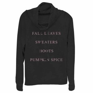 Junior_s CHIN UP Fall Checklist Cowl Neck Sweatshirt