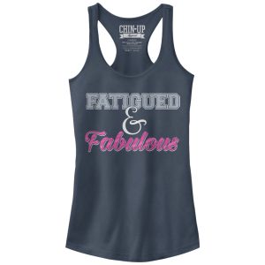 Junior_s CHIN UP Fatigued and Fabulous Racerback Tank Top