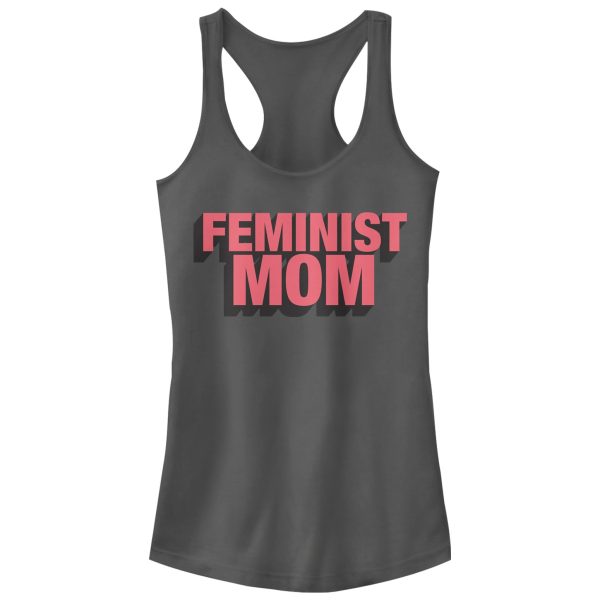 Junior_s CHIN UP Feminist Mom Racerback Tank Top