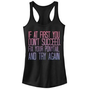 Junior_s CHIN UP Fix Your Ponytail and Succeed Racerback Tank Top