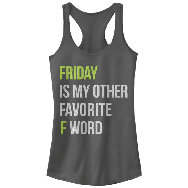 Junior_s CHIN UP Friday is My Other Favorite F Word Racerback Tank Top