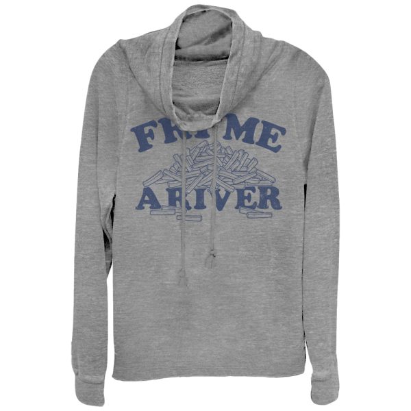 Junior_s CHIN UP Fry Me a River Cowl Neck Sweatshirt