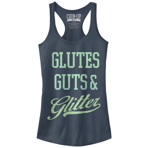 Junior_s CHIN UP Glutes Guts and Glitter Racerback Tank Top