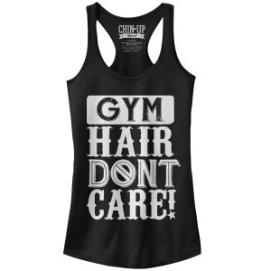 Junior_s CHIN UP Gym Hair Don_t Care Racerback Tank Top