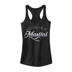 Junior_s CHIN UP Had Me at Martini Racerback Tank Top