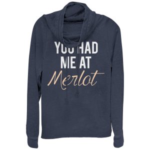 Junior_s CHIN UP Had Me at Merlot Cowl Neck Sweatshirt