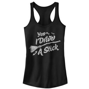 Junior_s CHIN UP Halloween Drive Stick Racerback Tank Top