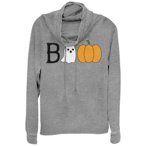 Junior_s CHIN UP Halloween Ghost and Pumpkin Boo Cowl Neck Sweatshirt