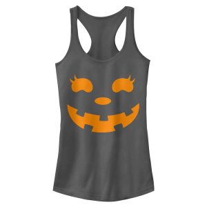 Junior_s CHIN UP Halloween Jack o_ Lantern Face Racerback Tank Top