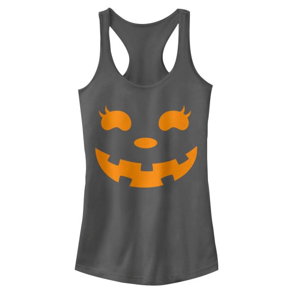 Junior_s CHIN UP Halloween Jack o_ Lantern Face Racerback Tank Top