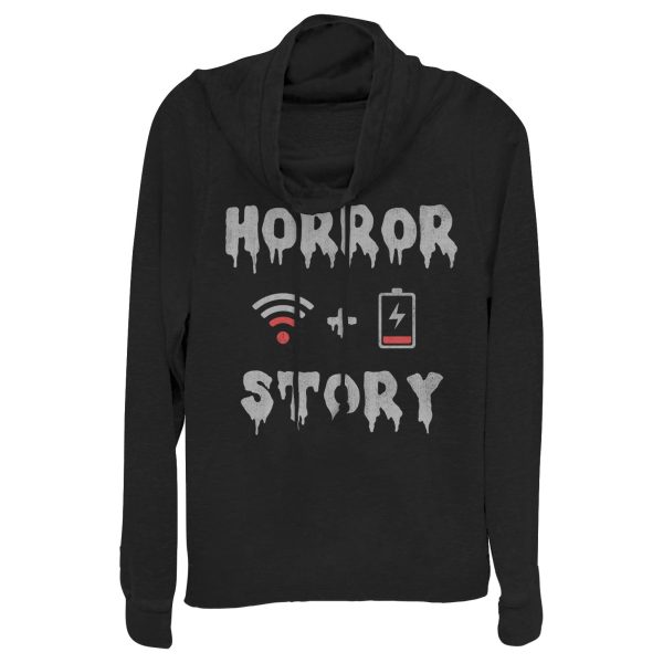 Junior_s CHIN UP Halloween WIFI Horror Story Cowl Neck Sweatshirt