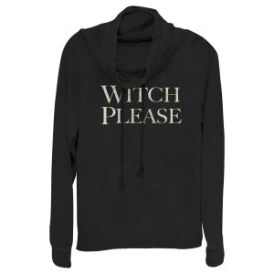 Junior_s CHIN UP Halloween Witch Please Text Cowl Neck Sweatshirt