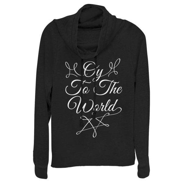 Junior_s CHIN UP Hanukkah Oy to the World Cowl Neck Sweatshirt