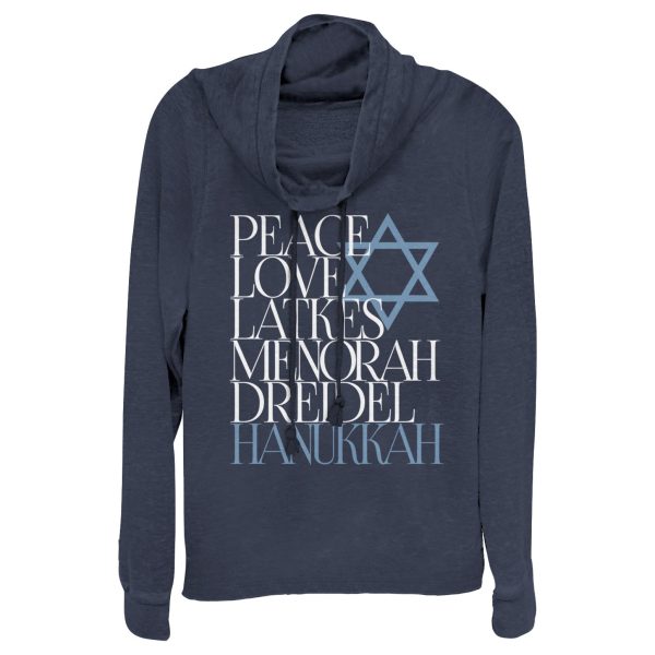 Junior_s CHIN UP Hanukkah Wish List Cowl Neck Sweatshirt