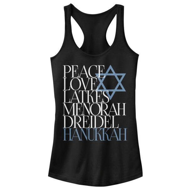 Junior_s CHIN UP Hanukkah Wish List Racerback Tank Top