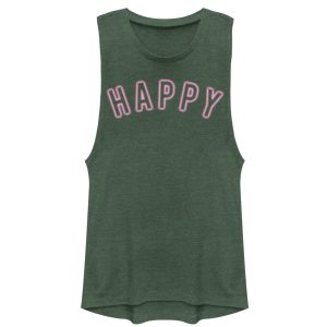 Junior_s CHIN UP Happy Neon Light Print Festival Muscle Tee