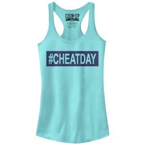 Junior_s CHIN UP Hashtag Cheat Day Racerback Tank Top