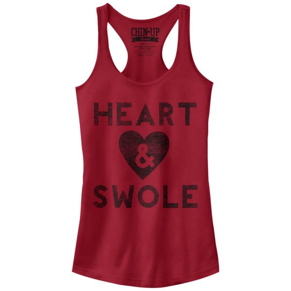 Junior_s CHIN UP Heart and Swole Racerback Tank Top