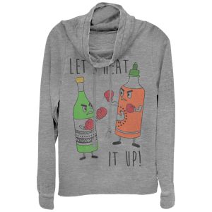 Junior_s CHIN UP Heat It Up Hot Sauce Cowl Neck Sweatshirt