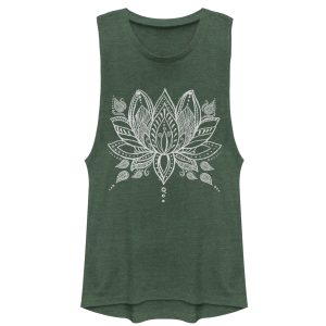 Junior_s CHIN UP Henna Lotus Flower Festival Muscle Tee