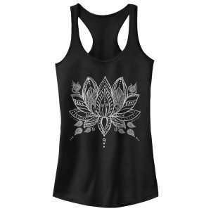 Junior_s CHIN UP Henna Lotus Flower Racerback Tank Top