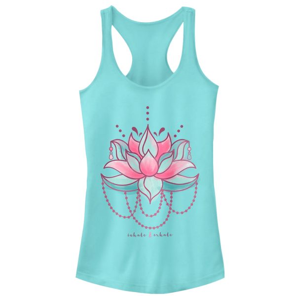 Junior_s CHIN UP Inhale Exhale Lotus Flower Racerback Tank Top