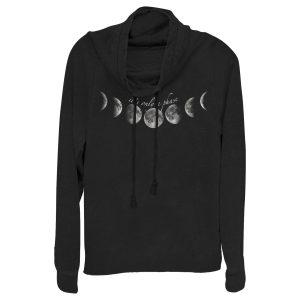 Junior_s CHIN UP It_s Only a Moon Phase Cowl Neck Sweatshirt