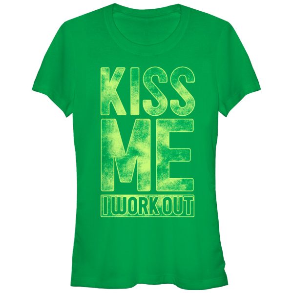 Junior_s CHIN UP Kiss Me I Work Out T-Shirt