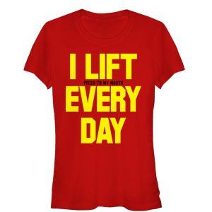 Junior_s CHIN UP Lift Pizza Every Day T-Shirt