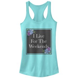 Junior_s CHIN UP Live for the Weekends Racerback Tank Top