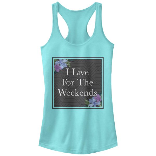 Junior_s CHIN UP Live for the Weekends Racerback Tank Top