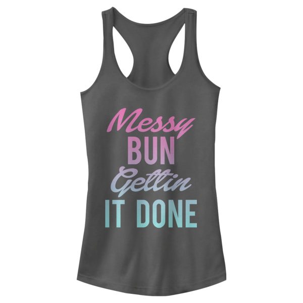 Junior_s CHIN UP Messy Bun Done Rainbow Racerback Tank Top