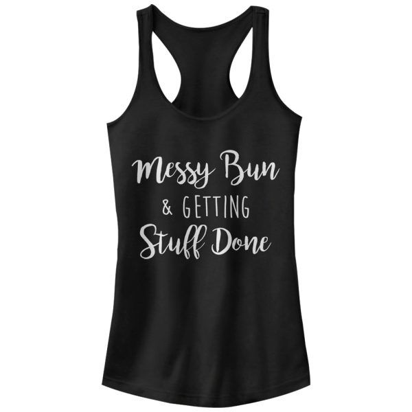 Junior_s CHIN UP Messy Bun Getting Stuff Done Racerback Tank Top