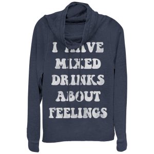 Junior_s CHIN UP Mixed Drinks About Feelings Cowl Neck Sweatshirt