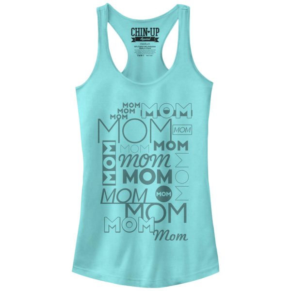 Junior_s CHIN UP Mom Mom Mom Racerback Tank Top