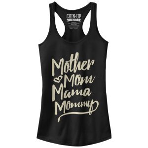 Junior_s CHIN UP Mother Mom Mama Mommy Racerback Tank Top