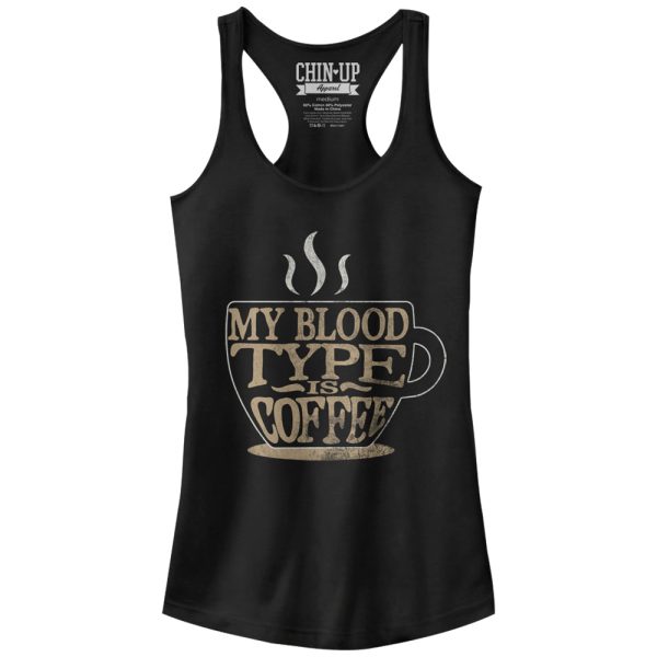 Junior_s CHIN UP My Blood Type is Coffee Racerback Tank Top