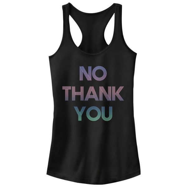 Junior_s CHIN UP No Thank You Racerback Tank Top