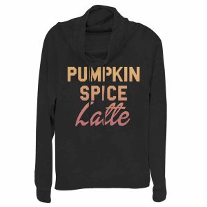 Junior_s CHIN UP Pumpkin Spice Latte Cowl Neck Sweatshirt