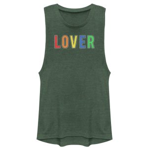 Junior_s CHIN UP Rainbow Lover Text Festival Muscle Tee