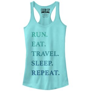 Junior_s CHIN UP Run Eat Travel Sleep Repeat Racerback Tank Top