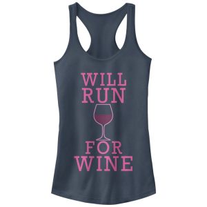 Junior_s CHIN UP Run For Wine Racerback Tank Top