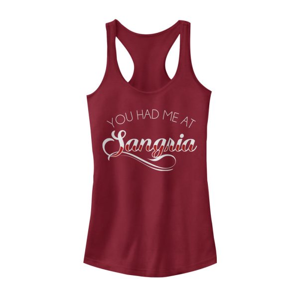 Junior_s CHIN UP Sangria Me Racerback Tank Top